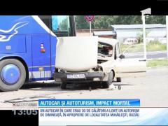 Accidentele cumplite se ţin lanţ în Mihăileşti. Impact violent între un autocar şi un autoturism