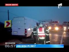 A fost cod roşu pe DN 17!  Un microbuz cu turişti din Republica Moldova, lovit frontal de o dubiţă