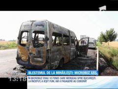 Un microbuz a fost mistuit de flăcări puternice la Mihăileşti