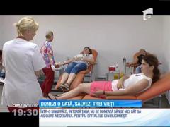 Donează sânge o dată, salvezi trei vieți