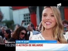 Scarlett Johansson, desemnată actriţa care a generat cele mai mari venituri din istoria cinematografiei americane