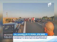 Trei caramboluri pe drumul spre mare