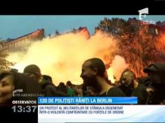 Peste 120 de poliţişti au fost răniţi la un protest organizat de mai mulţi militanţi de stânga, la Berlin