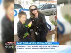 O mamă își ascunde copilul de tatăl bătăuș