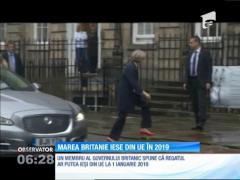 Marea Britanie ar putea ieşi din Uniunea Europeană la 1 ianuarie 2019