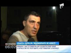 Cearta unor copii a fost tranşată de adulţi cu sticle sparte şi lovituri de răngi. Două clanuri de interlopi s-au bătut în oraşul Titu