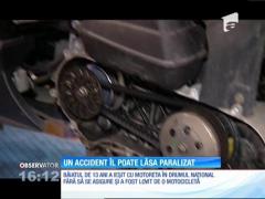 Un  copil de 13 ani din judeţul Harghita riscă să rămână paralizat după un accidentul cu mopedul