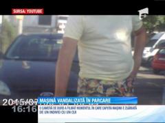 Mașina unui constănțean, vandalizată cu obscenități. Poliția... se salută cu făptașul!