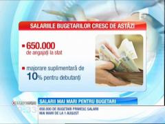 Salarii mai mari pentru bugetari