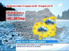 Cod galben de ploi şi vijelii în sudul, estul şi centrul ţării