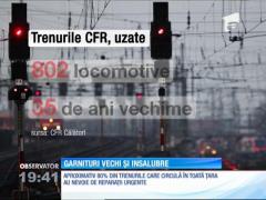 Glasul roţilor de tren sună tot mai rău şi tot mai periculos. Multe dintre garniturile CFR sunt cam din vremea celui de-al doilea război mondial şi arată ca atare