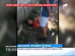 Imagini șocante! Adolescent călcat pe cap, la propriu!