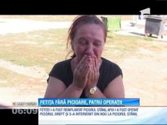 Mobilizare pentru Ștefania, fetița mutilată de o remorcă la Valu lui Traian: medicii au reușit să îi salveze ambele picioare -