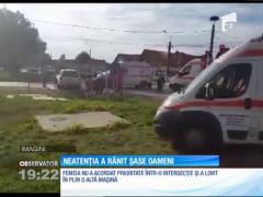 Neatenţia unei şoferiţe a trimis în spital şase oameni, într-o localitate de lângă Timişoara