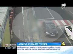 Un bărbat de 70 de ani a fost lovit de o mașină pe o trecere de pietoni