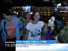 Carmen Iohannis a jucat tenis cu copiii, la Open Sibiu