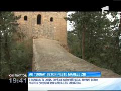E scandal în China. Marele Zid, acoperit cu ciment!