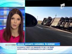 Accident cumplit în Giurgiu. Doi oameni au murit nevinovaţi într-un carambol în care au fost implicate trei maşini şi un TIR