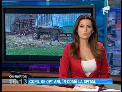 Un copil de patru ani din judeţul Bacău se află în stare gravă, după ce a fost strivit de o grindă de beton