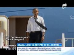 Imagini care fac înconjurul lumii: Obama, lăsat să aștepte de Bill Clinton: Bill, să mergem, trebuie să ajung acasă" (VIDEO)