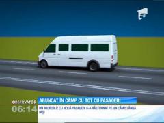 Accident îngrozitor în Iaşi. Un microbuz plin cu pasageri s-a răsturnat