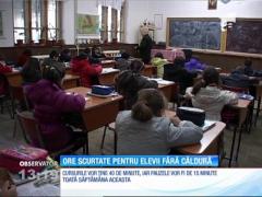 Ore scurtate pentru elevii care stau în frig la Colegiul Naţional Traian din Drobeta Turnu Severin