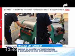 Un român din Spania a rămas blocat într-un tomberon