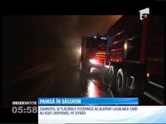 O casă a fost mistuită de flăcări într-o localitate din Dâmboviţa