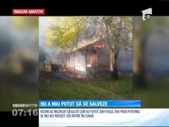 Incendiu violent. Proprietarul nu s-a mai putut salva şi a murit carbonizat