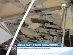 Tavanul unei camere s-a prăbuşit peste opt oameni, într-un cămin de bătrâni cu handicap, în Roman, judeţul Neamţ