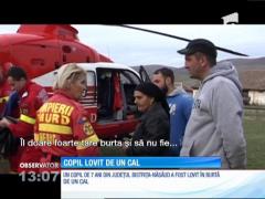 Copil internat la spital după ce a fost rănit de un cal