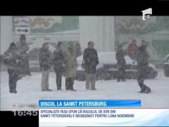 Viscol ca de Crăciun, la Sankt Petersburg