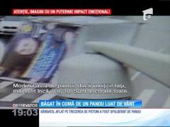 Un bărbat din Iaşi este în comă după ce un panou publicitar a fost pur şi simplu smuls de vântul violent şi aruncat pe şosea