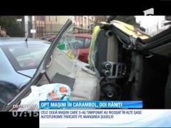 Doi oameni au fost răniţi, într-un accident în lanţ la Constanţa