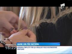 O coafeză din Satu Mare a creat haine din păr natural