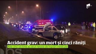 Accident grav la ieşirea din municipiul Botoşani: un mort şi cinci răniţi