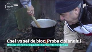 Chef vs. șef de bloc. Proba ciolanului cu fasole la ceaun