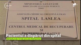 Un pacient de 72 de ani, bolnav de Alzheimer, a plecat dintr-un spital de lângă Sighişoara.