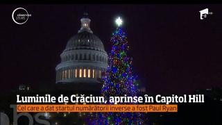 Luminile pentru sărbătorile de iarnă, aprinse la Capitoliu