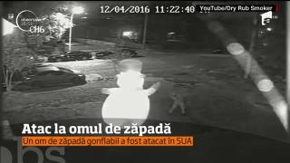 Un om de zăpadă gonflabil a fost atacat în Statele Unite