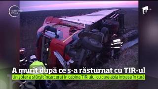 Un șofer a sfârșit încarcerat în cabina TIR-ului cu care abia intrase în țară
