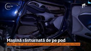 Centură de siguranţă i-a salvat viaţa. Un şofer din Constanţa a plonjat de pe un pod, direct în curtea unui localnic