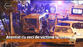 Zi de doliu naţional  în Turcia după dublul atentat terorist din weekend, de la Istanbul. 44 de oameni au murit şi cel puţin 155 au fost răniţi