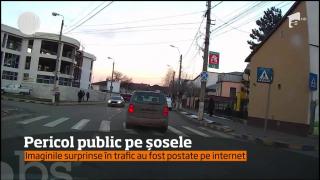 Pericol public pe șosele: de la volanul unui autoturism înmatriculat în Bacău, un bărbat încalcă regulile de circulaţie una după alta.