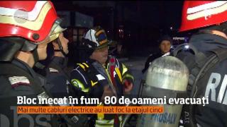 Un bloc din Bucureşti, de 11 etaje, a fost evacuat în această dimineaţă din cauza unui incendiu şi a fumului gros