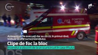 Clipe de panică pentru zeci de locatari ai unui bloc nou cu 11 etaje din Bucureşti. Un incendiu le-a umplut apartamentele cu fum