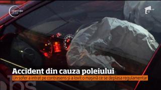 Accident cu patru victime, din cauza poleiului