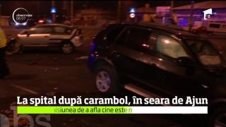 Trei oameni au fost răniți într-un carambol cu trei mașini, în seara de Ajun