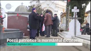 Poezii patriotice la mormântul soților Ceaușescu