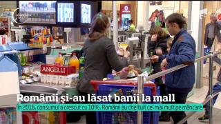 În 2016, consumul a crescut cu 10%. Românii au cheltuit cel mai mult pe mâncare (VIDEO)